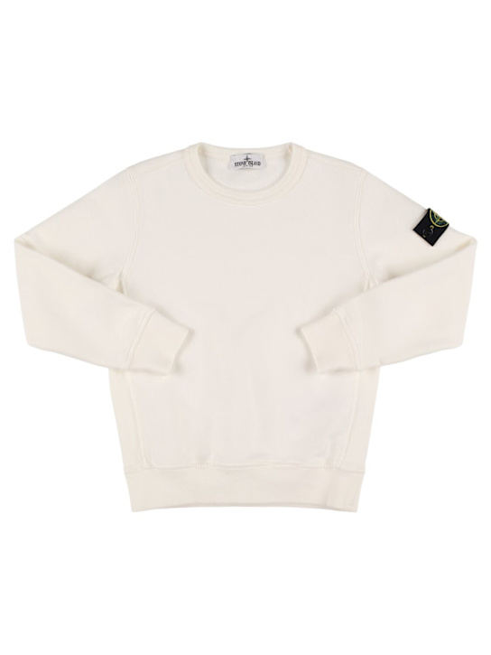 Stone Island Junior: Sweat-shirt en coton biologique - Natural - kids-boys_0 | Luisa Via Roma