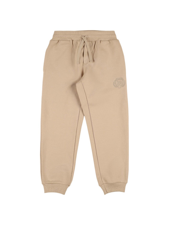 Dolce&Gabbana: Cotton sweatpants - ベージュ - kids-boys_0 | Luisa Via Roma