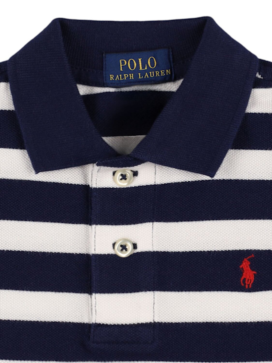 Polo Ralph Lauren: Polo in cotone stampato - Blu/Bianco - kids-boys_1 | Luisa Via Roma