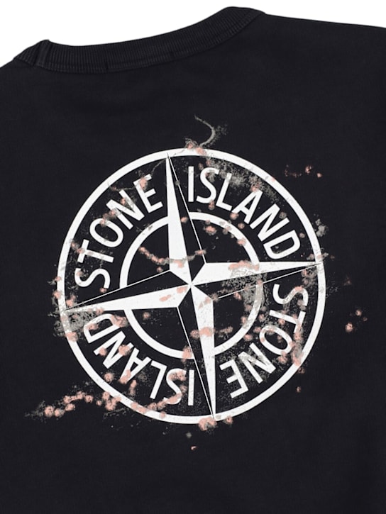 Stone Island Junior: Organic cotton sweatshirt - ブラック - kids-girls_1 | Luisa Via Roma