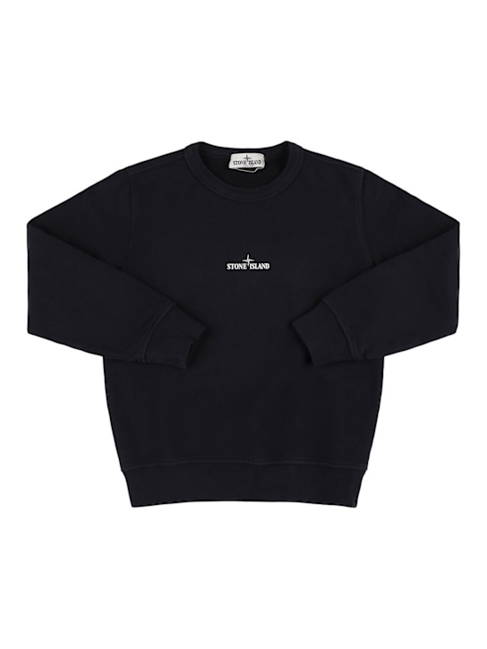Stone Island Junior: Organic cotton sweatshirt - ブラック - kids-girls_0 | Luisa Via Roma