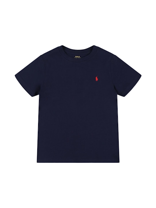 Polo Ralph Lauren: T-shirt in jersey di cotone con ricamo - kids-girls_0 | Luisa Via Roma