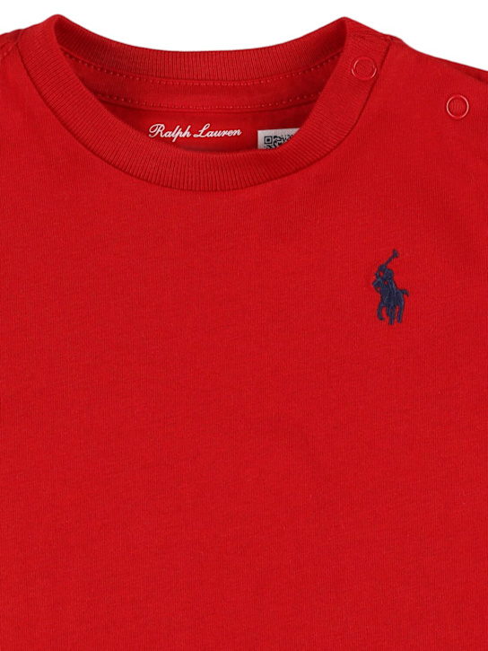 Polo Ralph Lauren: T-shirt in jersey di cotone con ricamo - kids-girls_1 | Luisa Via Roma