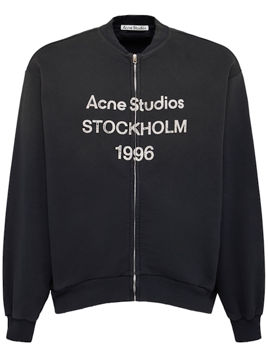 Acne Studios: Jacke aus Baumwolljersey „Fiah1996“ - Schwarz - men_0 | Luisa Via Roma