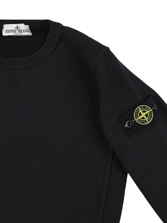 Stone Island Junior: Organic cotton sweatshirt - Black - kids-boys_1 | Luisa Via Roma