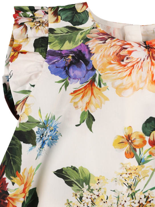 Dolce&Gabbana: Vestido de popelina de algodón estampado - Multicolor - kids-girls_1 | Luisa Via Roma