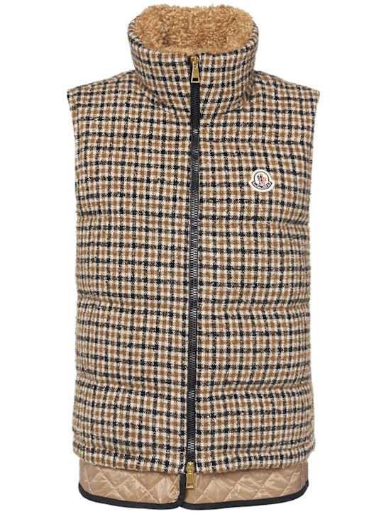 Moncler: Touvet wool blend down vest - women_0 | Luisa Via Roma