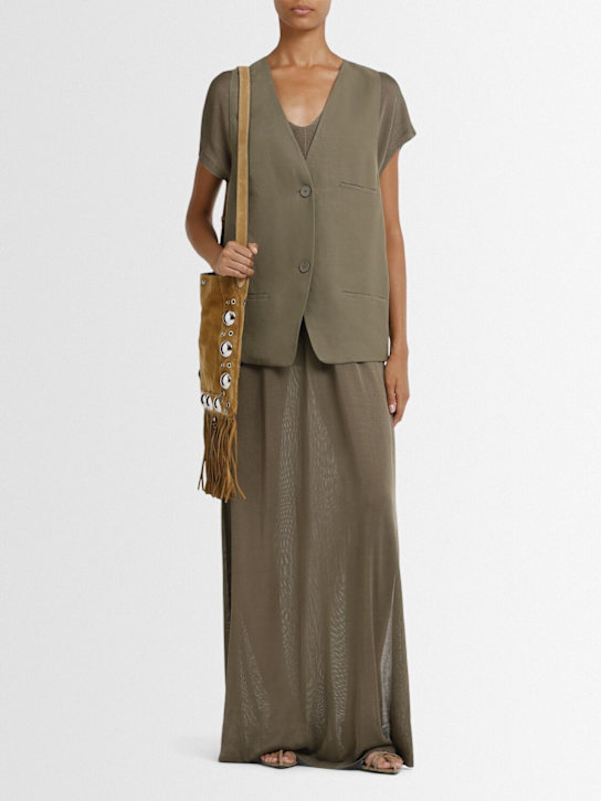 The Frankie Shop: Melrose linen blend vest - Khaki - women_1 | Luisa Via Roma
