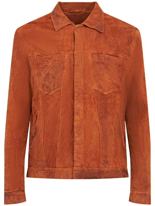Giorgio Brato: Washed leather jacket - Brown - men_0 | Luisa Via Roma