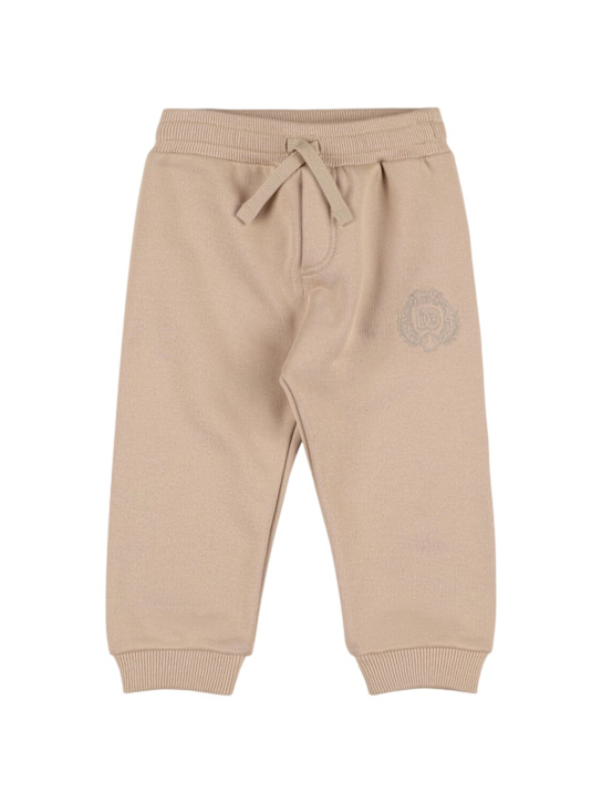 Dolce&Gabbana: Cotton sweatpants - Beige - kids-boys_0 | Luisa Via Roma