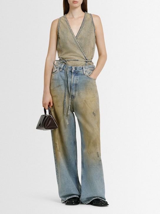 Acne Studios: 2023 Penicillin baggy low waist jeans - Blue - women_1 | Luisa Via Roma
