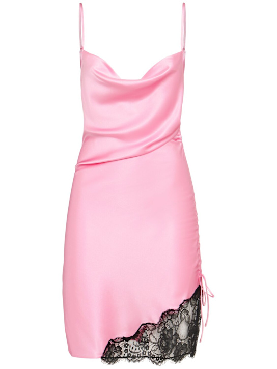 Fleur Du Mal: Ruched silk blend dress - women_0 | Luisa Via Roma