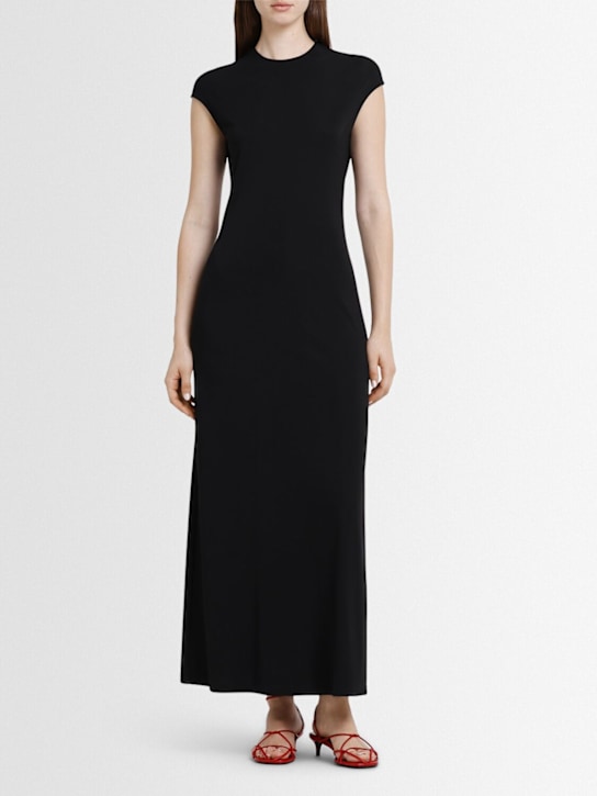 Toteme: Viscose blend everyday long dress - Black - women_1 | Luisa Via Roma