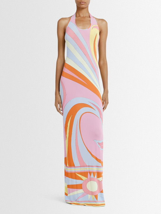 Pucci: Stretch crepe jersey long dress - women_1 | Luisa Via Roma
