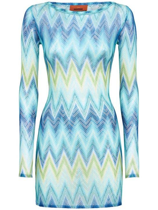Missoni: Printed degradé long sleeve dress - women_0 | Luisa Via Roma