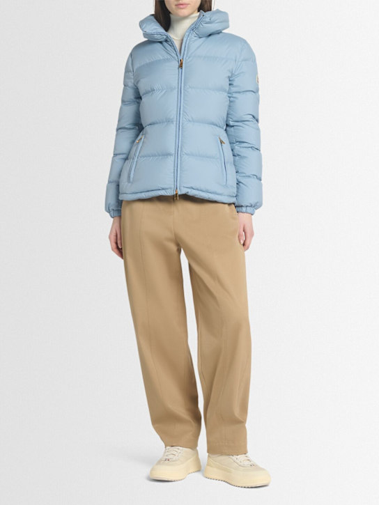Moncler: Dourbe tech down jacket - Light Blue - women_1 | Luisa Via Roma