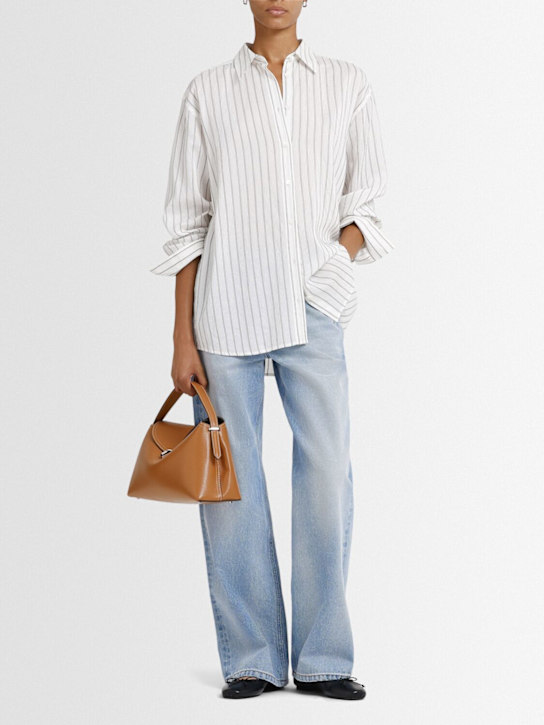 Toteme: Classic striped viscose blend shirt - White - women_1 | Luisa Via Roma