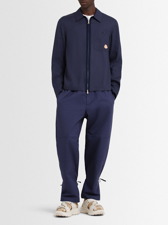 Moncler Genius: Moncler x Gilga Farm linen blend shirt - Navy - men_1 | Luisa Via Roma