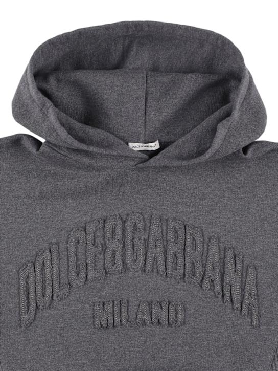 Dolce&Gabbana: Embroidered cotton sweatshirt - Grey - kids-boys_1 | Luisa Via Roma