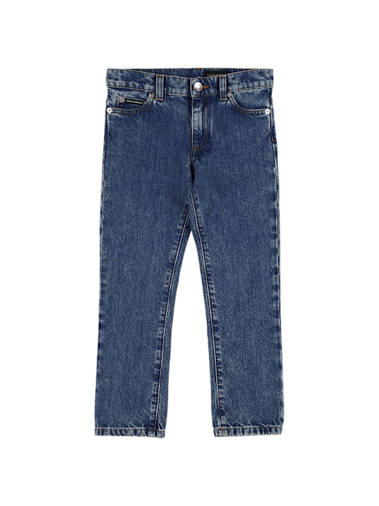 Dolce&Gabbana: Jeans de algodón - Azul - kids-boys_0 | Luisa Via Roma