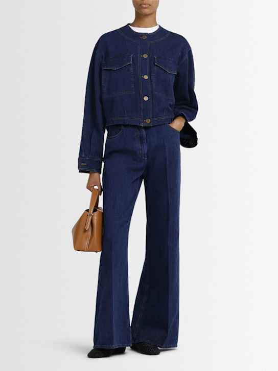 Forte_forte: 棉质牛仔阔腿裤 - women_1 | Luisa Via Roma