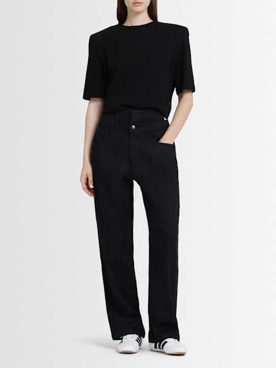 adidas Originals: Firebird Utility denim pants - ブラック - women_1 | Luisa Via Roma