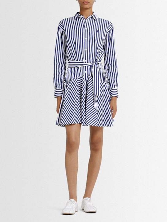 Polo Ralph Lauren: Vestito a maniche lunghe in popeline a righe - women_1 | Luisa Via Roma