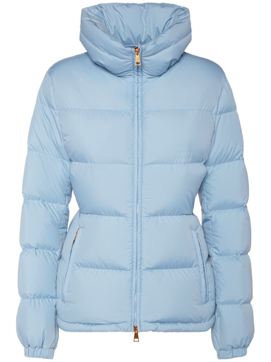 Moncler: Dourbe tech down jacket - Light Blue - women_0 | Luisa Via Roma