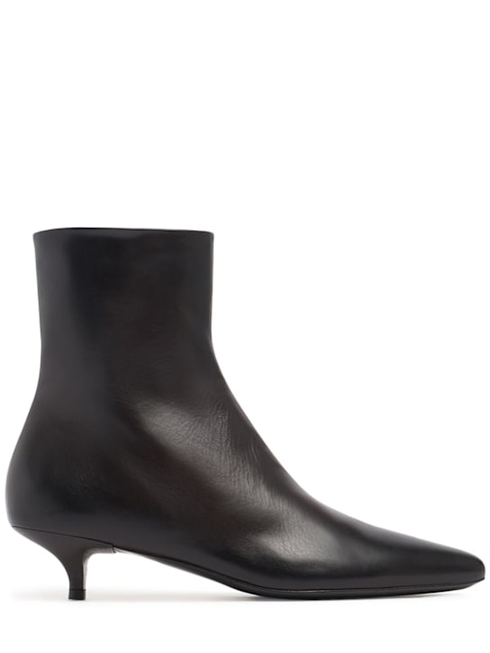 Marsell: Longiforma leather boots - Dark Brown - women_0 | Luisa Via Roma