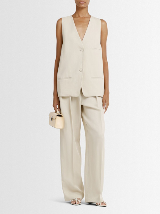 The Frankie Shop: Melrose linen blend vest - Beige - women_1 | Luisa Via Roma