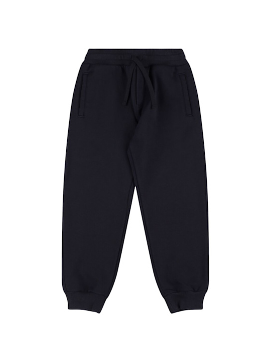 Dolce&Gabbana: Embroidered cotton sweatpants - ダークブルー - kids-boys_0 | Luisa Via Roma