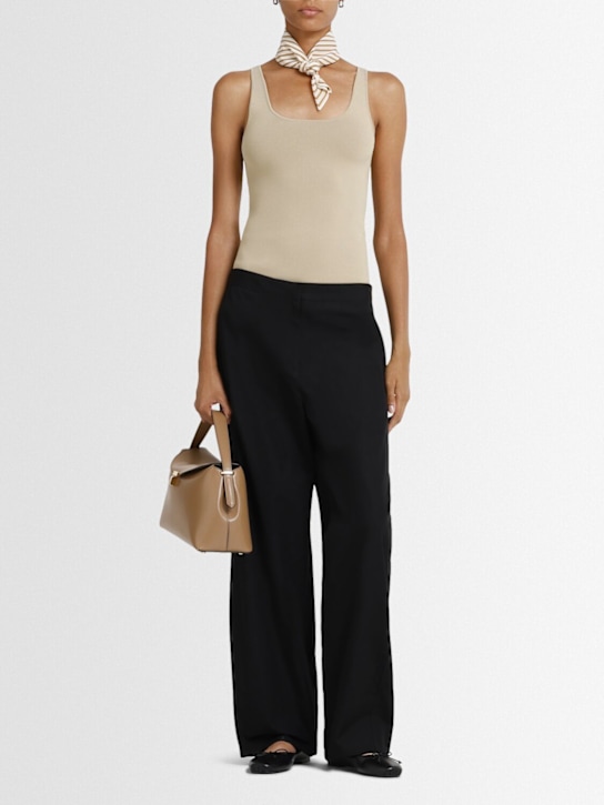 Toteme: Twisted seam organic cotton pants - Black - women_1 | Luisa Via Roma