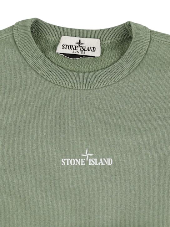 Stone Island Junior: Organic cotton sweatshirt - セージ - kids-girls_1 | Luisa Via Roma