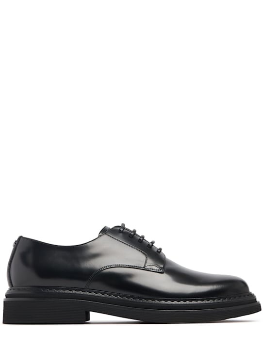Dolce&Gabbana: Leather lace-up shoes - men_0 | Luisa Via Roma