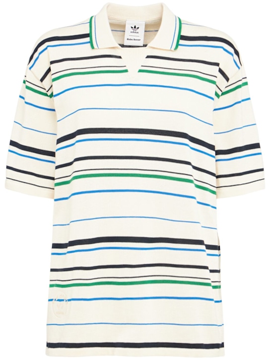 adidas Originals: Wales Bonner knitted polo shirt - women_0 | Luisa Via Roma