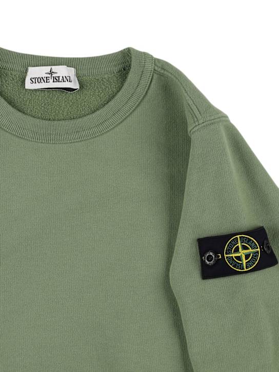 Stone Island Junior: Organic cotton sweatshirt - Sage - kids-boys_1 | Luisa Via Roma