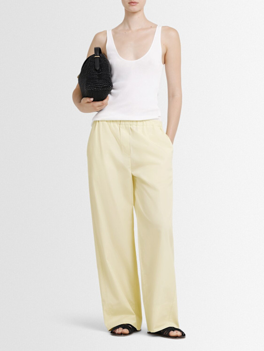 Toteme: Twisted seam organic cotton boxer pants - Straw - women_1 | Luisa Via Roma