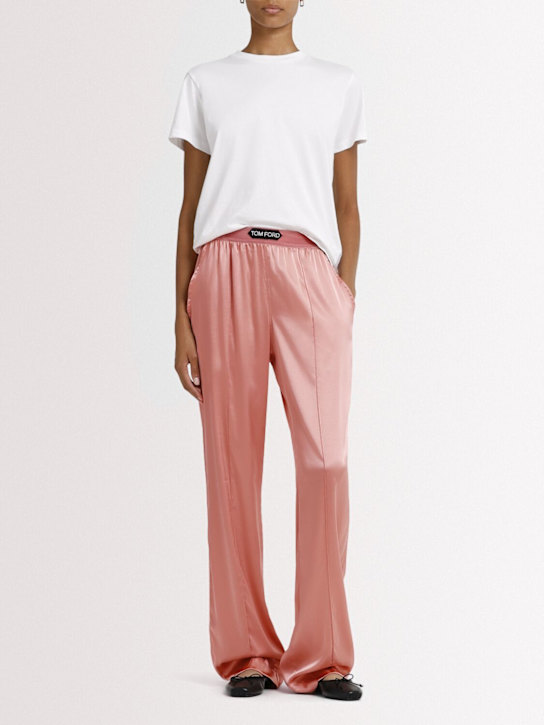 Tom Ford: Viscose jersey pants - Pink - women_1 | Luisa Via Roma