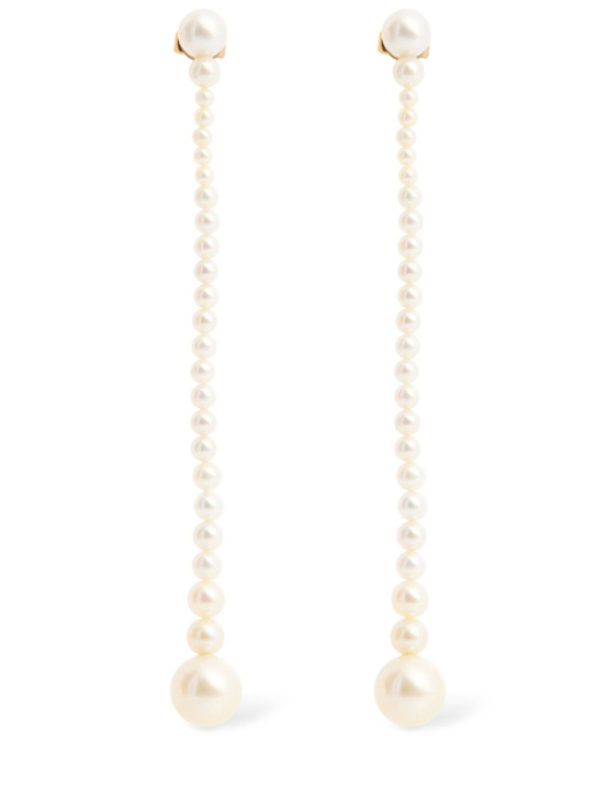 Sophie Bille Brahe: Promenade de Jeanne 14ktゴールド＆パールピアス - パール - women_0 | Luisa Via Roma