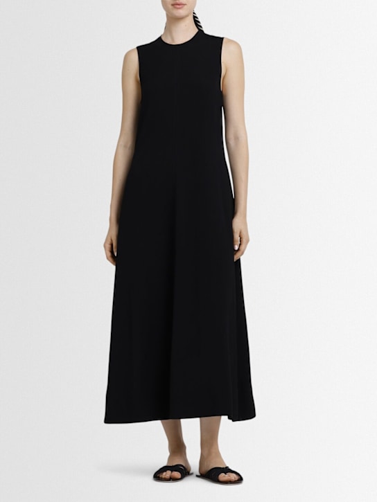 Toteme: Woven stiped long dress - Black - women_1 | Luisa Via Roma