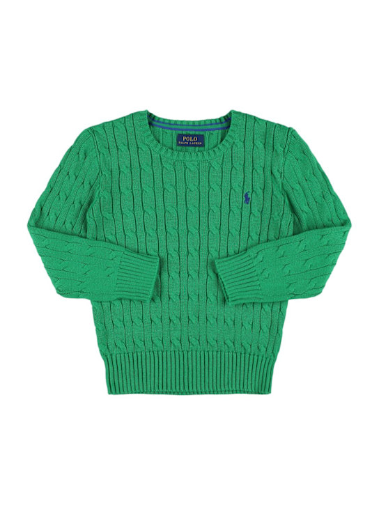 Polo Ralph Lauren: Maglia in cotone a trecce - kids-girls_0 | Luisa Via Roma