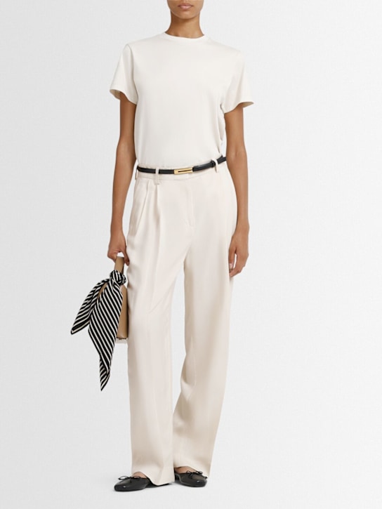 Toteme: Double-pleat viscose straight pants - women_1 | Luisa Via Roma