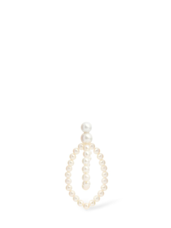 Sophie Bille Brahe: Petite Wrapped 14kt & pearl mono earring - Pearl - women_0 | Luisa Via Roma