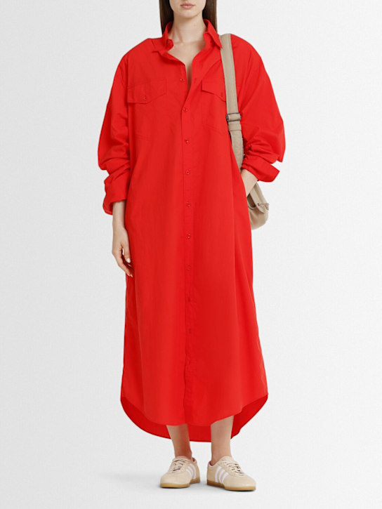 The Frankie Shop: Calren cotton poplin long dress - Red - women_1 | Luisa Via Roma