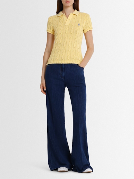 Polo Ralph Lauren: Polo in maglia di cotone a maniche corte con logo - women_1 | Luisa Via Roma
