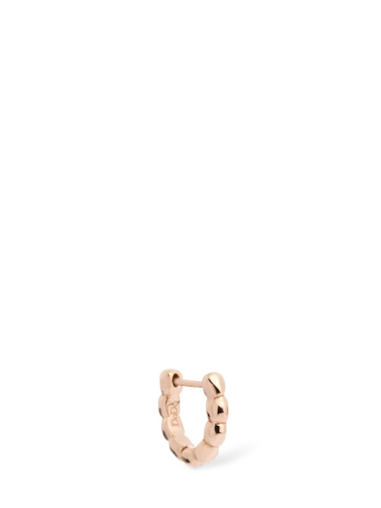 DoDo: 9kt Rose gold Granelli hoop mono earring - Rose Gold - women_0 | Luisa Via Roma