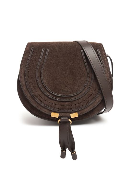 Chloé: Marcie suede bag - Kohl Brown - women_0 | Luisa Via Roma