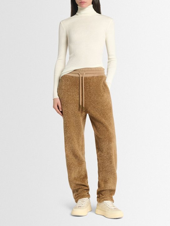 Moncler: Teddy acetate track pants - Beige - women_1 | Luisa Via Roma