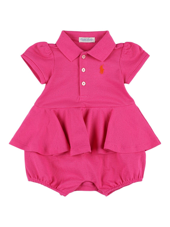Polo Ralph Lauren: コットンロンパース - フクシャ - kids-girls_0 | Luisa Via Roma