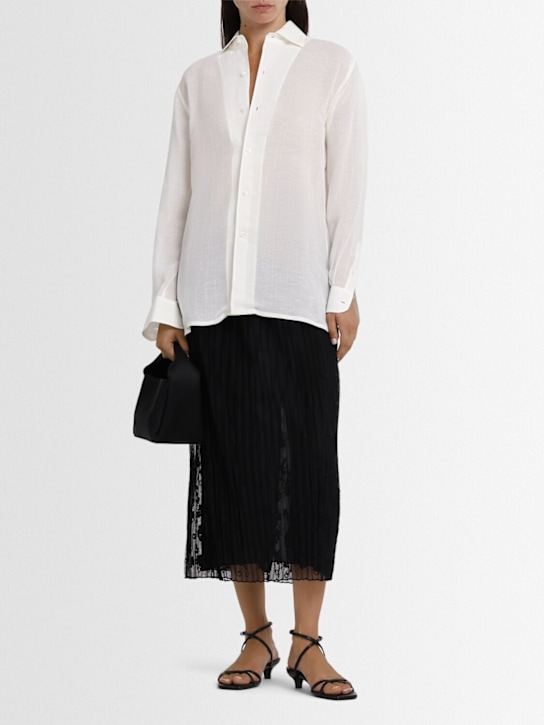 Toteme: Flower embroidered tulle long skirt - Black - women_1 | Luisa Via Roma